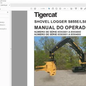 Tigercat SHOVEL LOGGER S855E LS855E MANUAL DO OPERADOR - PDF DOWNLOAD (Portuguese)