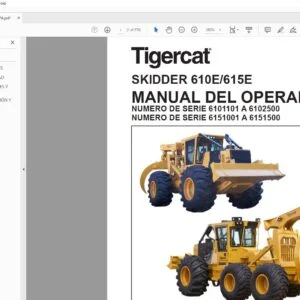 Tigercat SKIDDER 610E 615E MANUAL DEL OPERADOR - PDF DOWNLOAD (Spanish)