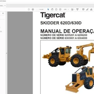 Tigercat SKIDDER 620D 630D MANUAL DE OPERAÇÃO - PDF DOWNLOAD (Portuguese)