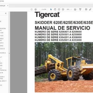 Tigercat SKIDDER 620E 625E 630E 635E MANUAL DE SERVICIO - PDF DOWNLOAD (Spanish)