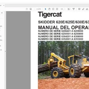 Tigercat SKIDDER 620E 625E 630E 635E MANUAL DEL OPERADOR - PDF DOWNLOAD (Spanish)