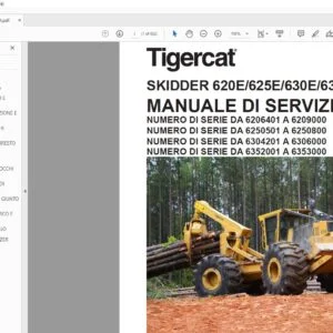 Tigercat SKIDDER 620E 625E 630E 635E MANUALE DI SERVIZIO - PDF DOWNLOAD (Italian)