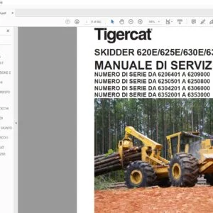 Tigercat SKIDDER 620E 625E 630E 635E MANUALE DI SERVIZIO - PDF DOWNLOAD (Italian)
