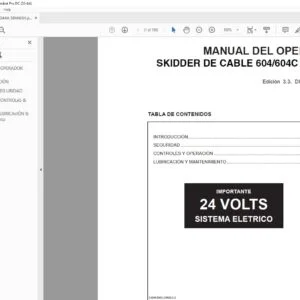 Tigercat SKIDDER DE CABLE 604 604C MANUAL DEL OPERADOR - PDF DOWNLOAD (Spanish)