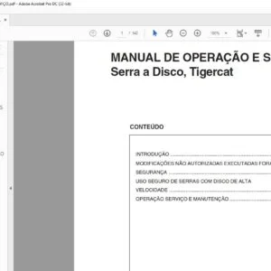 Tigercat Serra a Disco MANUAL DE OPERAÇÃO E SERVIÇO - PDF DOWNLOAD (Portuguese)
