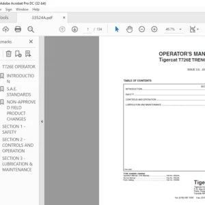 Tigercat T726E TRENCHER OPERATOR'S MANUAL - PDF DOWNLOAD