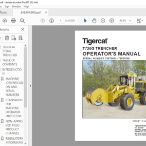 Tigercat T726G TRENCHER OPERATOR'S MANUAL SN 726T0601–726T0700 - PDF DOWNLOAD