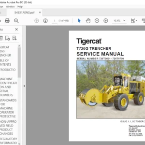 Tigercat T726G TRENCHER SERVICE MANUAL SN 726T0601–726T0700 - PDF DOWNLOAD