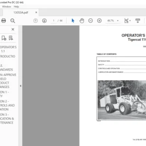 Tigercat T750 Trencher OPERATOR'S MANUAL - PDF DOWNLOAD