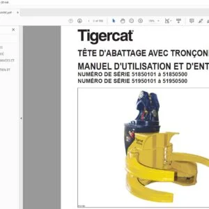 Tigercat TÊTE D'ABATTAGE AVEC TRONÇONNEUSE MANUEL D'UTILISATION ET D'ENTRETIEN - PDF DOWNLOAD (French)