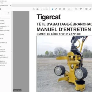 Tigercat TÊTE D'ABATTAGE-ÉBRANCHAGE TH570 MANUEL D'ENTRETIEN - PDF DOWNLOAD (French)