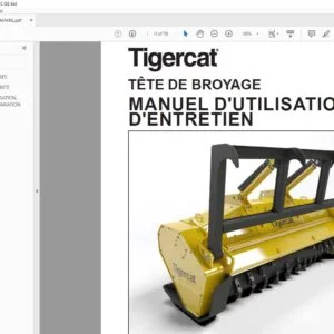 Tigercat TÊTE DE BROYAGE MANUEL D'UTILISATION ET D'ENTRETIEN - PDF DOWNLOAD (French)