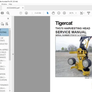 Tigercat TH570 HARVESTING HEAD SERVICE MANUAL SN 5700101 to 5701000 - PDF DOWNLOAD