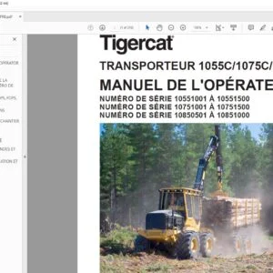 Tigercat TRANSPORTEUR 1055C 1075C 1085C MANUEL DE L'OPÉRATEUR - PDF DOWNLOAD (French)