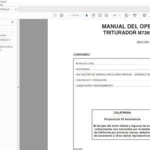 Tigercat TRITURADOR M726E MANUAL DEL OPERADOR - PDF DOWNLOAD (Portuguese)