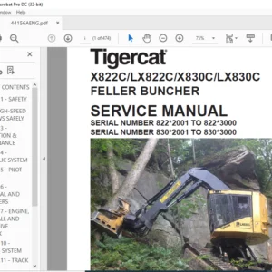 Tigercat X822C LX822C X830C LX830C FELLER BUNCHER SERVICE MANUAL - PDF DOWNLOAD