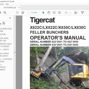 Tigercat X822C LX822C X830C LX830C FELLER BUNCHERS OPERATOR'S MANUAL - PDF DOWNLOAD