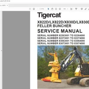 Tigercat X822D LX822D X830D LX830D FELLER BUNCHER SERVICE MANUAL - PDF DOWNLOAD