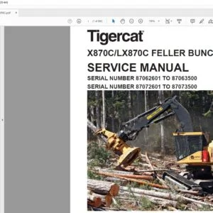 Tigercat X870C LX870C FELLER BUNCHER SERVICE MANUAL - PDF DOWNLOAD