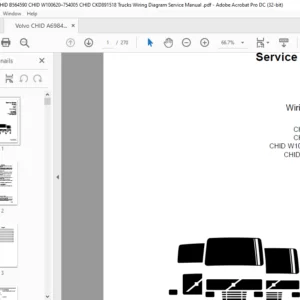 Volvo CHID A698436 CHID B564590 CHID W100620–754005 CHID CKD891518 Trucks Wiring Diagram Service Manual