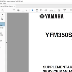 YAMAHA YFM350S 3GD-AE7 Supplementary Service Manual - PDF DOWNLOAD