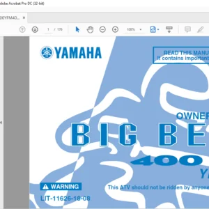 YAMAHA YFM400FT Big Bear Owner's Manual - PDF DOWNLOAD