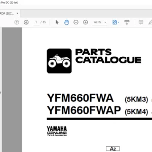YAMAHA YFM660FWA (5KM3) EUROPE YFM660FWAP (5KM4) OCEANIA Parts Catalog Manual - PDF DOWNLOAD