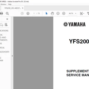 YAMAHA YFS200R 2XJ-AE3 Supplementry Service Manual - PDF DOWNLOAD
