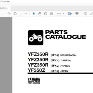 Yamaha YFZ350R (5FKJ) U49 OCEANIA YFZ350R (5FKK) CANADA YFZ350R (5FKL) FRANCE YF350Z (5FKJ) JAPAN Parts Catalog Manual - PDF DOWNLOAD