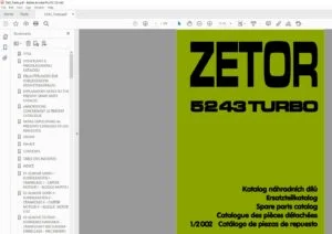 Zetor 5243 Turbo Parts Catalog Manual - PDF DOWNLOAD
