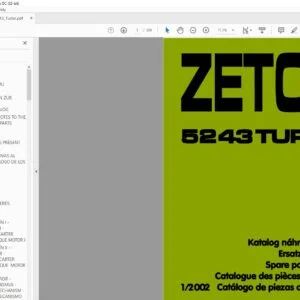Zetor 5243 Turbo Parts Catalog Manual - PDF DOWNLOAD