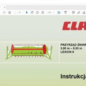 claas PRZYRZĄD ŻNIWNY 3.90 M – 9.00 M LEXION II Instrukcja obsługi - PDF DOWNLOAD (Polish)