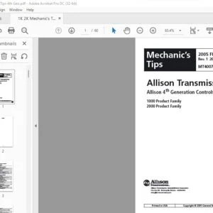 Allison Transmission 4th 1000 2000 Product Family Service Manual - PDF DOWNLOAD