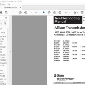 Allison Transmission 5000 6000 8000 9000 Series Transmissions Commercial Electronic Controls (CEC2) Troubleshooting Manual  - PDF DOWNLOAD