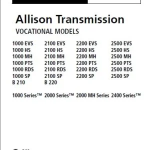 Allison Transmission JA3664EN 1000, 2000, 2000 MH Series 2400 Series™ In-Chassis Maintenance Manual