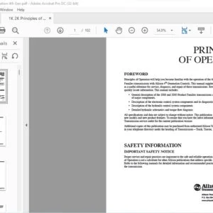 Allison Transmission PO4009EN 1000 & 2000 Product Families Principles of Operation Manual - PDF DOWNLOAD