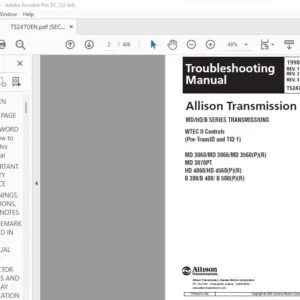 Allison Transmission TS2470EN WTEC II Electronic Controls Troubleshooting Manual - PDF DOWNLOAD