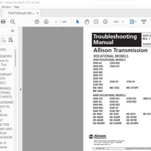 Allison Transmission TS2973EN 3000 & 4000 Electronic Controls Troubleshooting Manual Digital Manual PDF