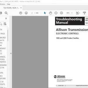 Allison Transmission TS3192EN 1000 & 2000 Product Families Electronic Controls Troubleshooting Manual - PDF DOWNLOAD