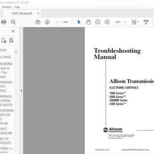 Allison Transmission TS3192EN 1000 Series™ 2000 Series™ 2000MH Series 2400 Series™ Electronic Controls Troubleshooting Manual - PDF DOWNLOAD