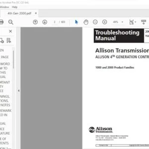 Allison Transmission TS3977EN 1000 & 2000 Product Families 4th Generation Controls Troubleshooting Manual - PDF DOWNLOAD