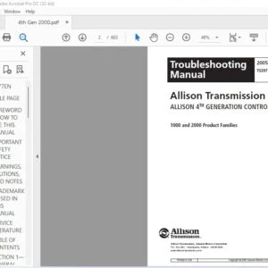 Allison Transmission TS3977EN 1000 & 2000 Product Families Troubleshooting Manual - PDF DOWNLOAD