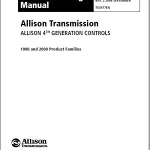 Allison Transmission TS3977EN 1000 & 2000 Product Families Troubleshooting Manual PDF File Download
