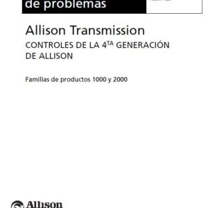 Allison Transmission TS3977ES Familias de productos 1000 y 2000 Manual de solución de problemas