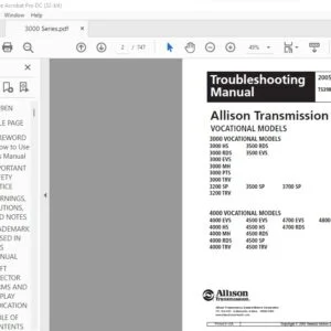 Allison Transmission TS3989EN 3000 & 4000 Product Families Troubleshooting Manual - PDF DOWNLOAD