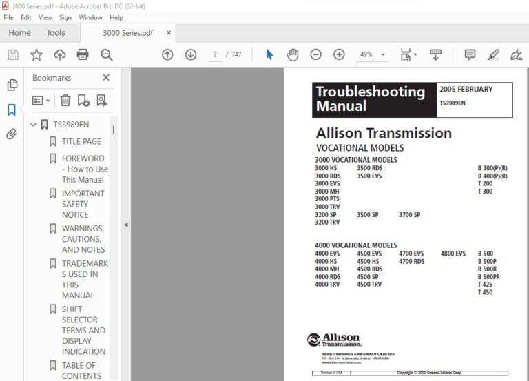 Allison Transmission TS3989EN 3000 & 4000 Product Families ...