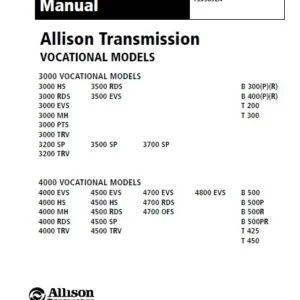 Allison Transmission TS3989EN 3000 & 4000 Product Families Troubleshooting Manual -  PDF DOWNLOAD