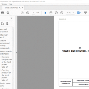 CLAAS Arion 430-410 Diagnosis Repair Manual - PDF DOWNLOAD