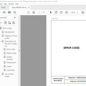 CLAAS Arion 430-410 Diagnostics Repair Manual - PDF DOWNLOAD