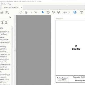 CLAAS Arion 430-410 Diagnostics Repair Manual - PDF DOWNLOAD